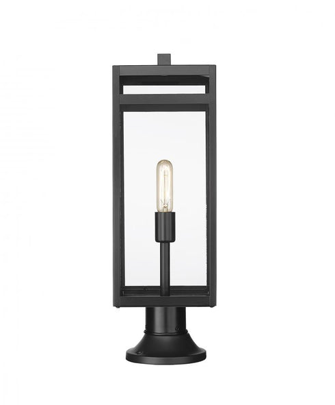 Z-Lite Nuri 1 Light Outdoor Pier Mounted Fixture in Black Finish Model: 596PHBR-553PM-BK