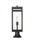 Z-Lite Nuri 1 Light Outdoor Pier Mounted Fixture in Black Finish Model: 596PHBR-553PM-BK