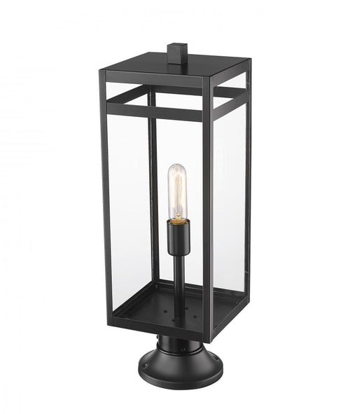 Z-Lite Nuri 1 Light Outdoor Pier Mounted Fixture in Black Finish Model: 596PHBR-553PM-BK