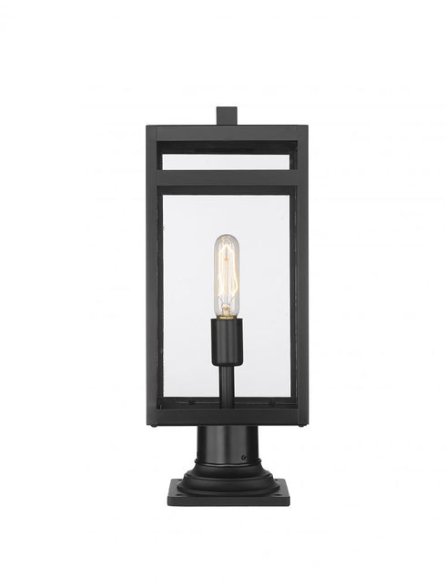 Z-Lite Nuri 1 Light Outdoor Pier Mounted Fixture in Black Finish Model: 596PHMR-533PM-BK