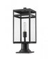 Z-Lite Nuri 1 Light Outdoor Pier Mounted Fixture in Black Finish Model: 596PHMR-533PM-BK