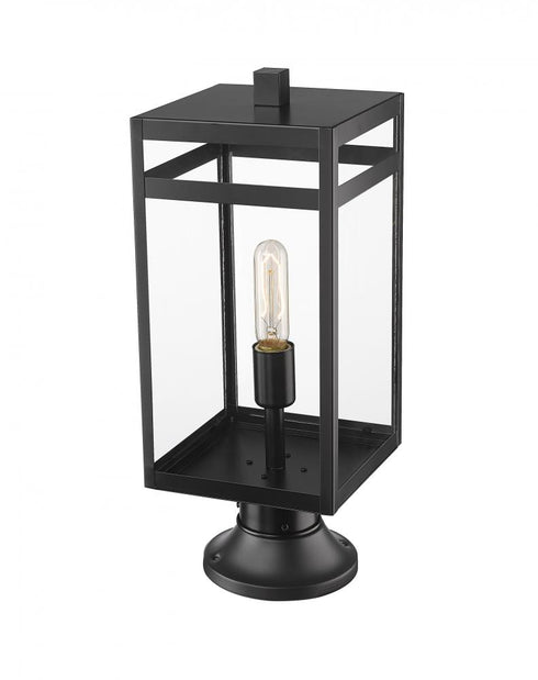 Z-Lite Nuri 1 Light Outdoor Pier Mounted Fixture in Black Finish Model: 596PHMR-553PM-BK