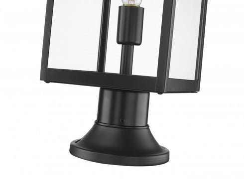 Z-Lite Nuri 1 Light Outdoor Pier Mounted Fixture in Black Finish Model: 596PHMR-553PM-BK