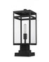 Z-Lite Nuri 1 Light Outdoor Pier Mounted Fixture in Black Finish Model: 596PHMS-SQPM-BK