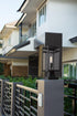 Z-Lite Nuri 1 Light Outdoor Pier Mounted Fixture in Black Finish Model: 596PHMS-SQPM-BK