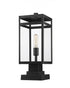 Z-Lite Nuri 1 Light Outdoor Pier Mounted Fixture in Black Finish Model: 596PHMS-SQPM-BK