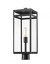Z-Lite Nuri 1 Light Outdoor Post Mount Fixture in Black Finish Model: 596PHBR-BK