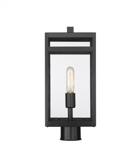 Z-Lite Nuri 1 Light Outdoor Post Mount Fixture in Black Finish Model: 596PHMR-BK