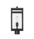 Z-Lite Nuri 1 Light Outdoor Post Mount Fixture in Black Finish Model: 596PHMR-BK