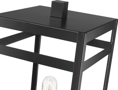 Z-Lite Nuri 1 Light Outdoor Post Mount Fixture in Black Finish Model: 596PHMR-BK