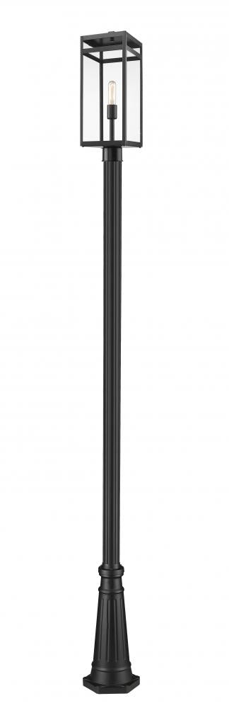 Z-Lite Nuri 1 Light Outdoor Post Mounted Fixture in Black Finish Model: 596PHBR-519P-BK
