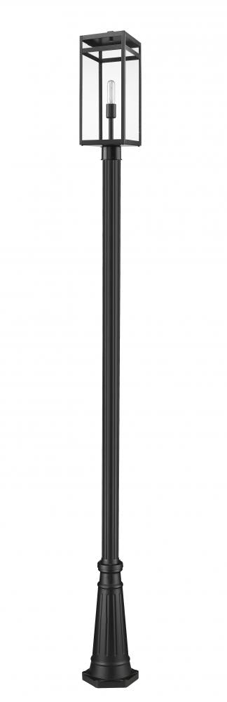 Z-Lite Nuri 1 Light Outdoor Post Mounted Fixture in Black Finish Model: 596PHBR-519P-BK