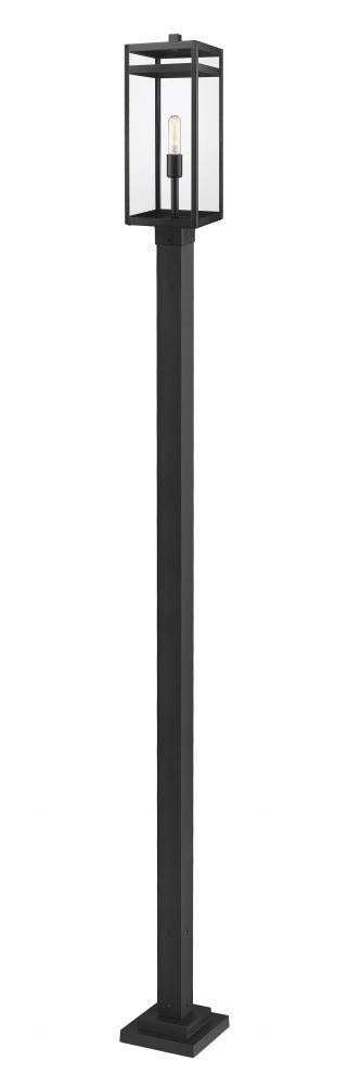 Z-Lite Nuri 1 Light Outdoor Post Mounted Fixture in Black Finish Model: 596PHBS-536P-BK