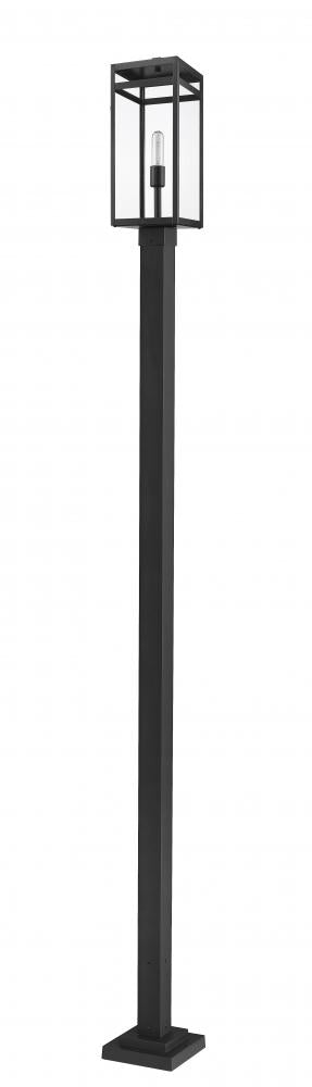 Z-Lite Nuri 1 Light Outdoor Post Mounted Fixture in Black Finish Model: 596PHBS-536P-BK