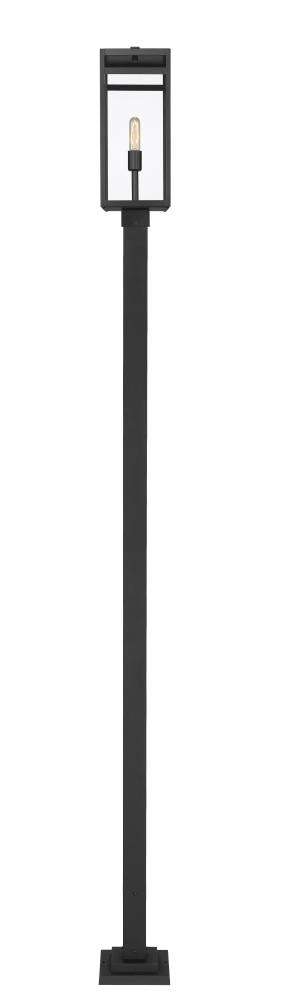 Z-Lite Nuri 1 Light Outdoor Post Mounted Fixture in Black Finish Model: 596PHBS-536P-BK