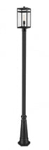 Z-Lite Nuri 1 Light Outdoor Post Mounted Fixture in Black Finish Model: 596PHMR-519P-BK