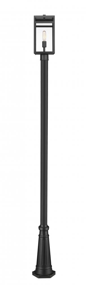 Z-Lite Nuri 1 Light Outdoor Post Mounted Fixture in Black Finish Model: 596PHMR-519P-BK