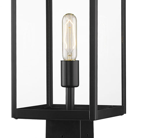 Z-Lite Nuri 1 Light Outdoor Post Mounted Fixture in Black Finish Model: 596PHMS-536P-BK
