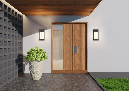 Z-Lite Nyx 2 Light Outdoor Wall Light in Black Finish Model: 5014S-BK-LED