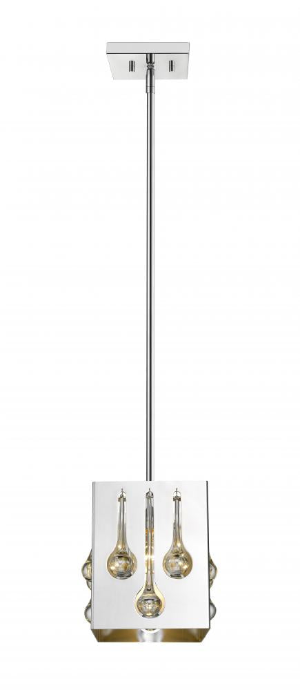 Z-Lite Oberon 1 Light Pendant in Chrome Finish Model: 453SQMP-CH
