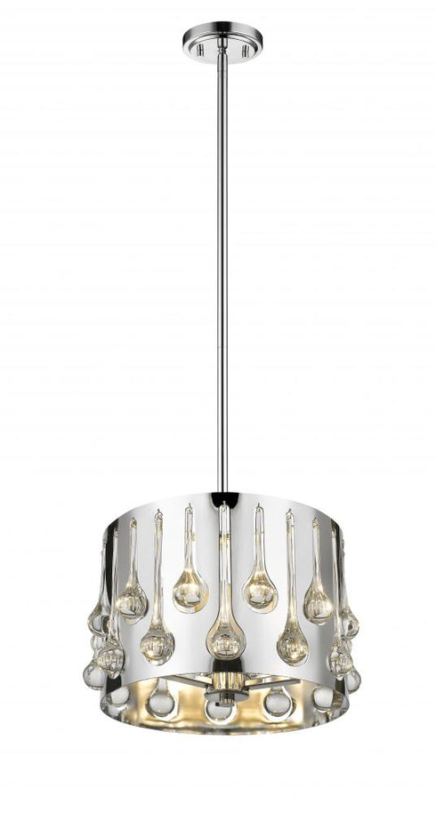 Z-Lite Oberon 3 Light Pendant in Chrome Finish Model: 453-13CH