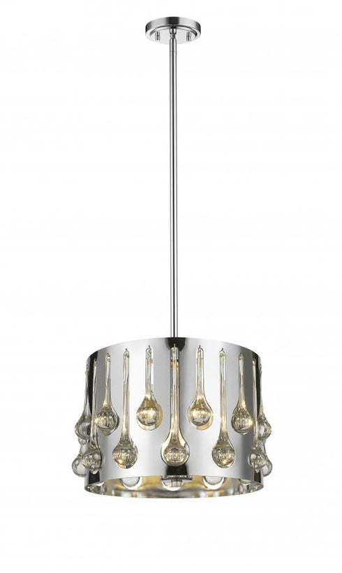 Z-Lite Oberon 3 Light Pendant in Chrome Finish Model: 453-13CH