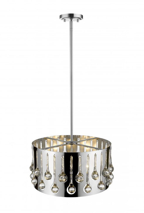 Z-Lite Oberon 4 Light Pendant in Chrome Finish Model: 453-16CH