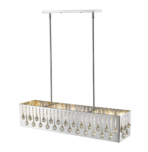 Z-Lite Oberon 7 Light Linear Chandelier in Chrome Finish Model: 453-43CH