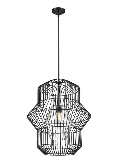 Z-Lite Orsay 1 Light Pendant in Matte Black Finish Model: 1941P24-MB