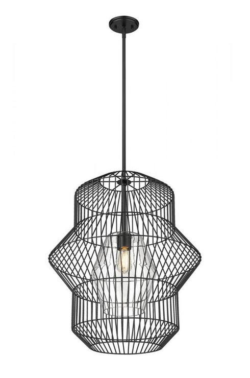 Z-Lite Orsay 1 Light Pendant in Matte Black Finish Model: 1941P24-MB