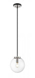 Z-Lite Parsons 1 Light Pendant in Matte Black + Brushed Nickel Finish Model: 477P10-MB-BN