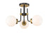 Z-Lite Parsons 3 Light Semi Flush Mount in Matte Black + Brushed Nickel Finish Model: 477-3SF-MB-BN