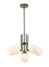 Z-Lite Parsons 6 Light Chandelier in Matte Black + Brushed Nickel Finish Model: 477-6MB-BN