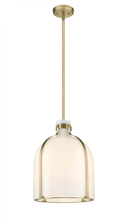 Z-Lite Pearson 1 Light Pendant in Brushed Nickel Finish Model: 817-12BN