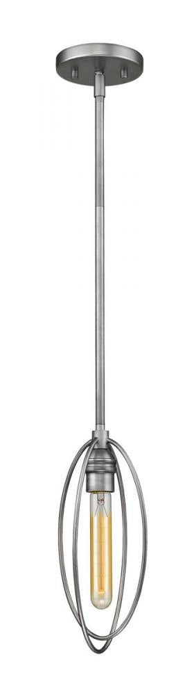 Z-Lite Persis 1 Light Pendant in Old Silver Finish Model: 3000MP-OS