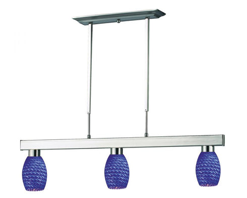 Z-Lite Players 3 Light Billiard in Brushed Nickel Finish Model: 152BN-131BLUE