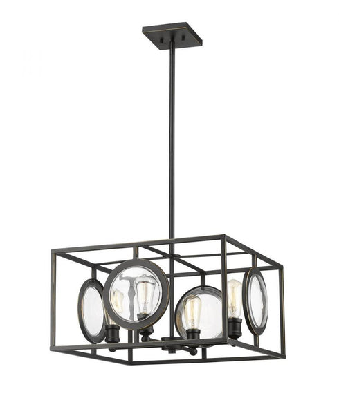 Z-Lite Port 4 Light Chandelier in Antique Silver Finish Model: 448-20AS