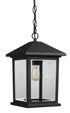 Z-Lite Portland 1 Light Outdoor Chain Mount Ceiling Fixture in Black Finish Model: 531CHM-BK