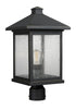 Z-Lite Portland 1 Light Outdoor Post Mount Fixture in Black Finish Model: 531PHBR-BK