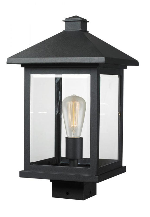 Z-Lite Portland 1 Light Outdoor Post Mount Fixture in Black Finish Model: 531PHBS-BK