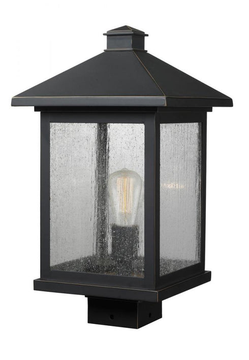 Z-Lite Portland 1 Light Outdoor Post Mount Fixture in Black Finish Model: 531PHBS-BK