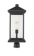 Z-Lite Portland 1 Light Outdoor Post Mount Fixture in Black Finish Model: 531PHBXLR-BK