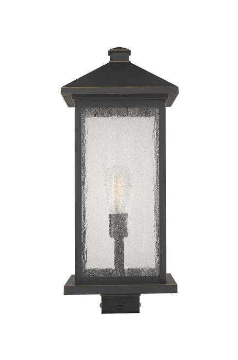 Z-Lite Portland 1 Light Outdoor Post Mount Fixture in Black Finish Model: 531PHBXLS-BK