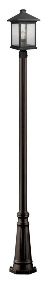 Z-Lite Portland 1 Light Outdoor Post Mounted Fixture in Black Finish Model: 531PHBR-519P-BK