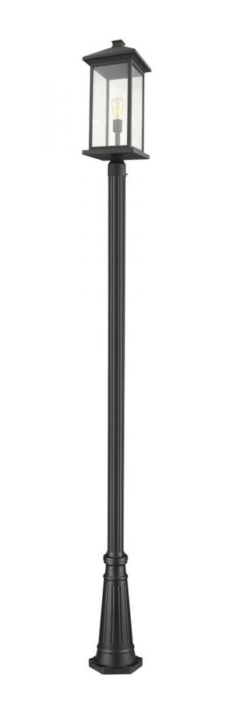 Z-Lite Portland 1 Light Outdoor Post Mounted Fixture in Black Finish Model: 531PHBXLR-519P-BK