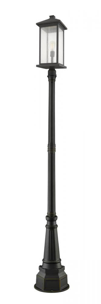 Z-Lite Portland 1 Light Outdoor Post Mounted Fixture in Black Finish Model: 531PHBXLR-564P-BK