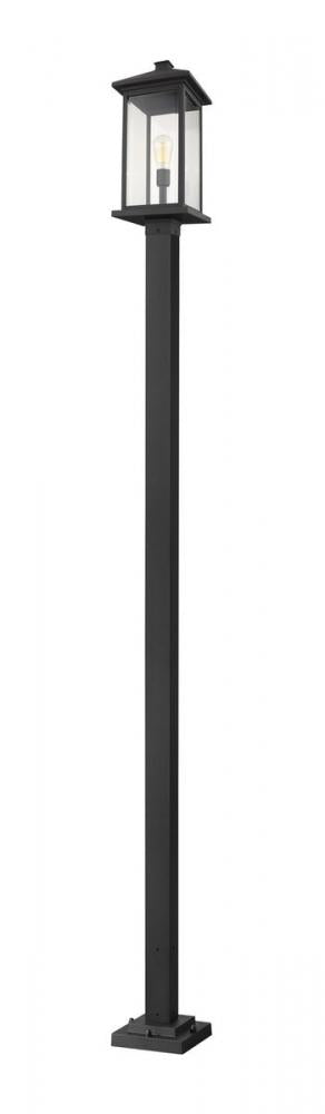 Z-Lite Portland 1 Light Outdoor Post Mounted Fixture in Black Finish Model: 531PHBXLS-536P-BK