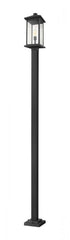 Z-Lite Portland 1 Light Outdoor Post Mounted Fixture in Black Finish Model: 531PHBXLS-536P-BK