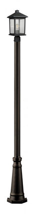 Z-Lite Portland 1 Light Outdoor Post Mounted Fixture in Black Finish Model: 531PHMR-519P-BK