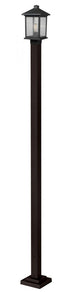 Z-Lite Portland 1 Light Outdoor Post Mounted Fixture in Black Finish Model: 531PHMS-536P-BK